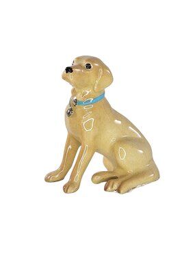 Hagen Renaker Golden Retriever Sitting Dog Miniature Figurine Blue Collar